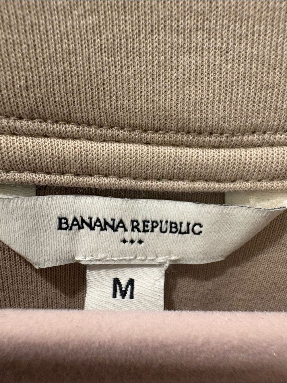Banana Republic Scuba Split-Neck Sweatshirt Taupe Beige Size M Oversized - Picture 6 of 10